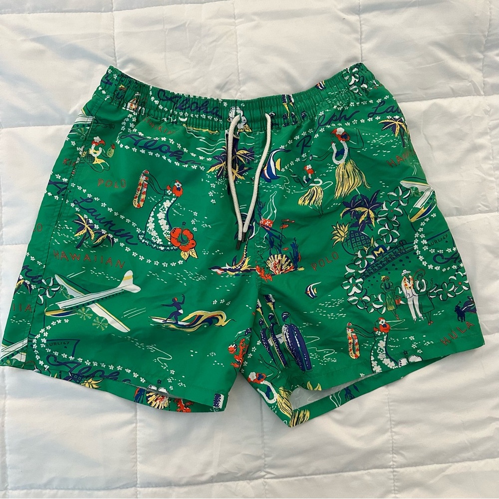 Polo Ralph Lauren “Hawaiian Getaway” Traveler Swim Trunks | Men’s 2XL XXL
